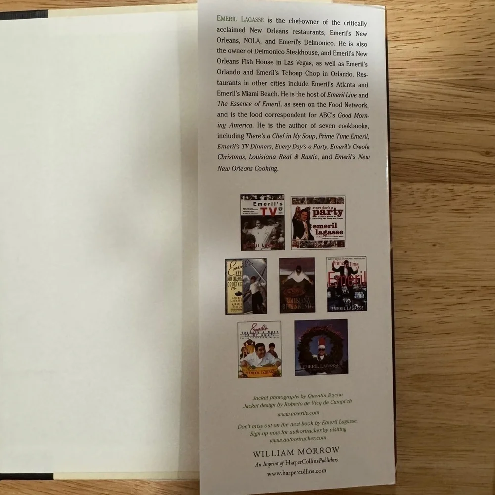 Emeril Lagasse Cookbook Set - Autographed Cream and Black